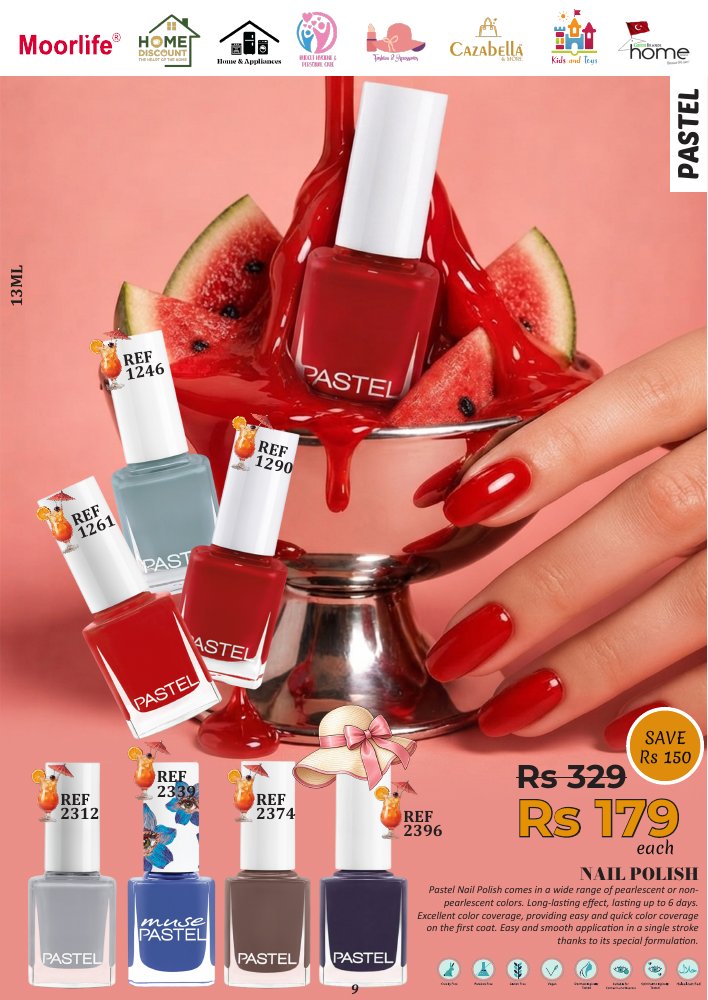 Pastel summer nail colours from October page 9.
